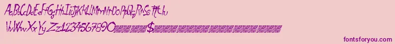 Finaldays-fontti – violetit fontit vaaleanpunaisella taustalla