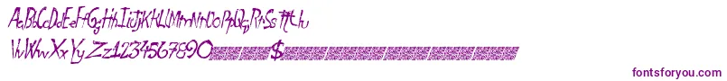 フォントFinaldays – 白い背景に紫のフォント