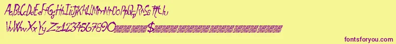 Finaldays Font – Purple Fonts on Yellow Background