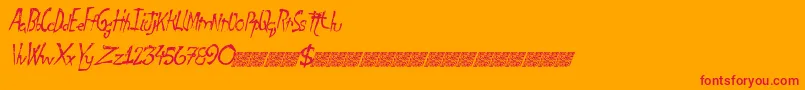 フォントFinaldays – オレンジの背景に赤い文字