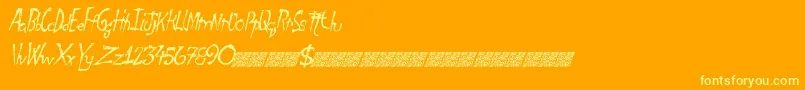 Finaldays-fontti – keltaiset fontit oranssilla taustalla