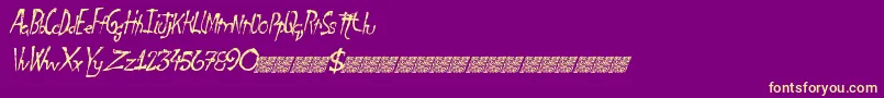 Finaldays-fontti – keltaiset fontit violetilla taustalla