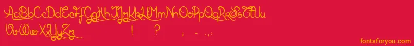 KarlWrightScript Font – Orange Fonts on Red Background