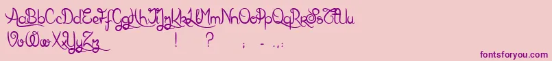 KarlWrightScript Font – Purple Fonts on Pink Background