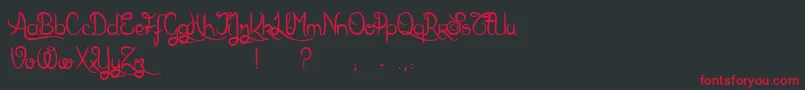 KarlWrightScript Font – Red Fonts on Black Background