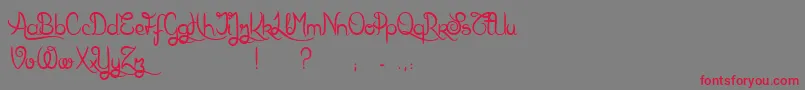 KarlWrightScript Font – Red Fonts on Gray Background