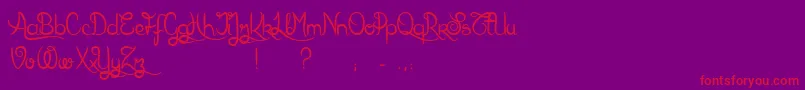 KarlWrightScript Font – Red Fonts on Purple Background