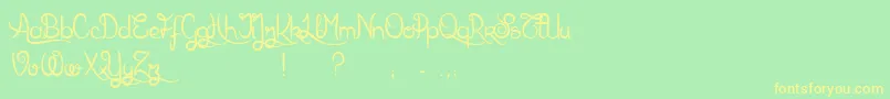 KarlWrightScript Font – Yellow Fonts on Green Background