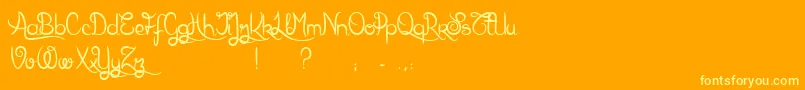 KarlWrightScript Font – Yellow Fonts on Orange Background