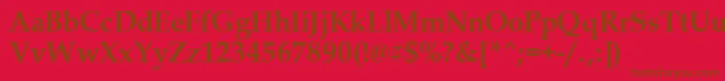 フォントPalladiusBold – 赤い背景に茶色の文字