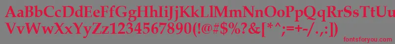 PalladiusBold Font – Red Fonts on Gray Background