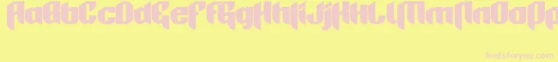 Conflictivo Font – Pink Fonts on Yellow Background