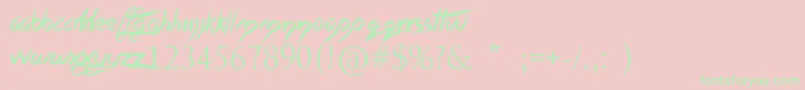 QuiteChocolatey Font – Green Fonts on Pink Background