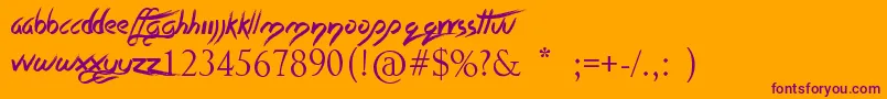 QuiteChocolatey Font – Purple Fonts on Orange Background