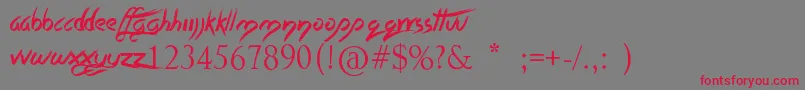 QuiteChocolatey Font – Red Fonts on Gray Background