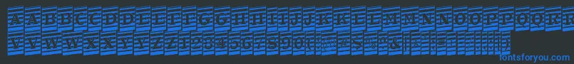 ATrianglercmmrup-Schriftart – Blaue Schriften auf schwarzem Hintergrund