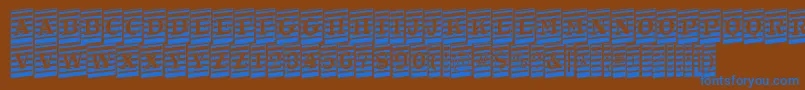 Czcionka ATrianglercmmrup – niebieskie czcionki na brązowym tle