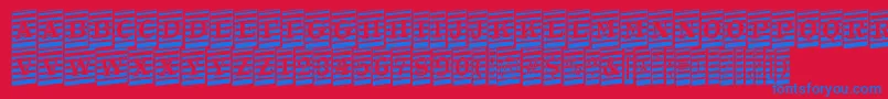 ATrianglercmmrup-Schriftart – Blaue Schriften auf rotem Hintergrund
