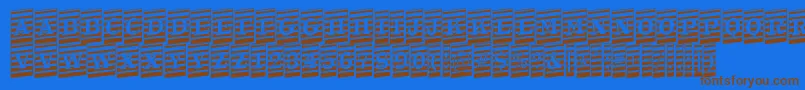 フォントATrianglercmmrup – 茶色の文字が青い背景にあります。