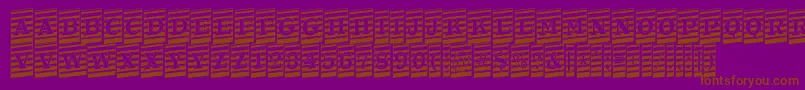 ATrianglercmmrup-Schriftart – Braune Schriften auf violettem Hintergrund