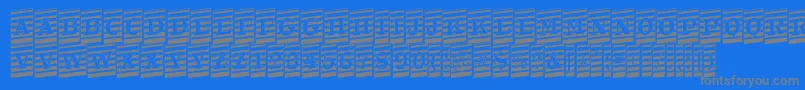 ATrianglercmmrup-fontti – harmaat kirjasimet sinisellä taustalla