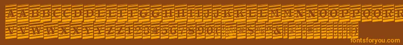 ATrianglercmmrup-Schriftart – Orangefarbene Schriften auf braunem Hintergrund