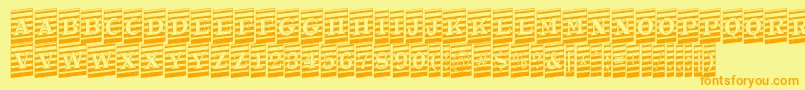 ATrianglercmmrup-fontti – oranssit fontit keltaisella taustalla