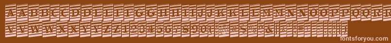 ATrianglercmmrup-fontti – vaaleanpunaiset fontit ruskealla taustalla