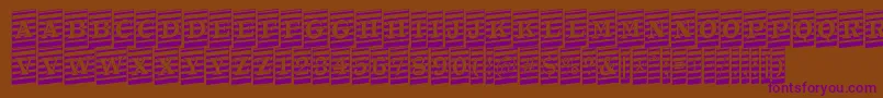 ATrianglercmmrup-Schriftart – Violette Schriften auf braunem Hintergrund