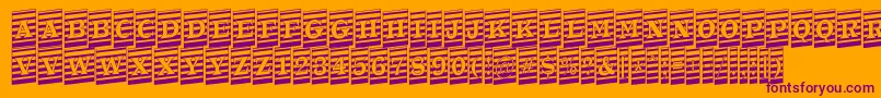 ATrianglercmmrup-fontti – violetit fontit oranssilla taustalla