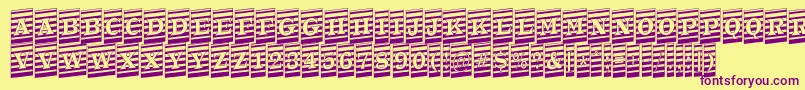 ATrianglercmmrup-fontti – violetit fontit keltaisella taustalla