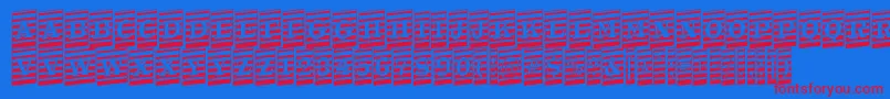 ATrianglercmmrup-Schriftart – Rote Schriften auf blauem Hintergrund