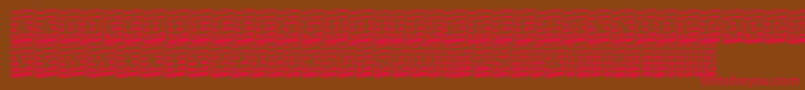 ATrianglercmmrup-Schriftart – Rote Schriften auf braunem Hintergrund