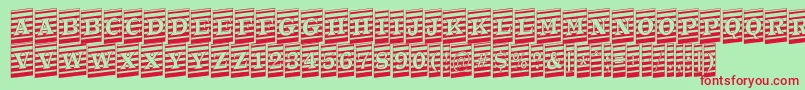 ATrianglercmmrup-fontti – punaiset fontit vihreällä taustalla