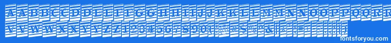 Шрифт ATrianglercmmrup – белые шрифты на синем фоне