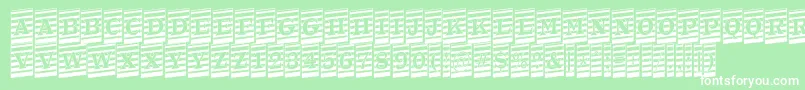 ATrianglercmmrup-fontti – valkoiset fontit vihreällä taustalla
