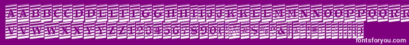 ATrianglercmmrup-Schriftart – Weiße Schriften auf violettem Hintergrund