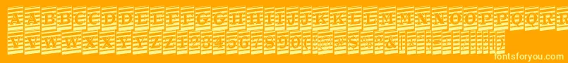 ATrianglercmmrup-Schriftart – Gelbe Schriften auf orangefarbenem Hintergrund