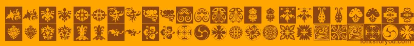 Fonte Prt Ornament6 – fontes marrons em um fundo laranja