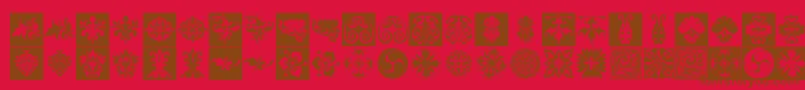 Prt Ornament6-Schriftart – Braune Schriften auf rotem Hintergrund