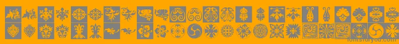 Prt Ornament6-Schriftart – Graue Schriften auf orangefarbenem Hintergrund