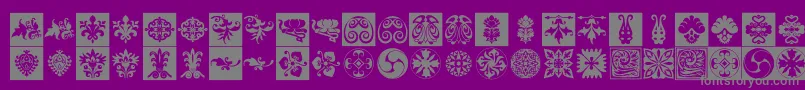 Prt Ornament6 Font – Gray Fonts on Purple Background
