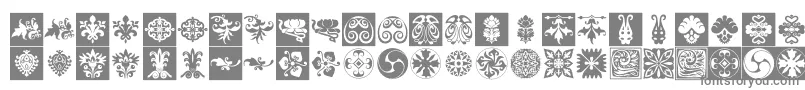 Prt Ornament6-Schriftart – Graue Schriften auf weißem Hintergrund