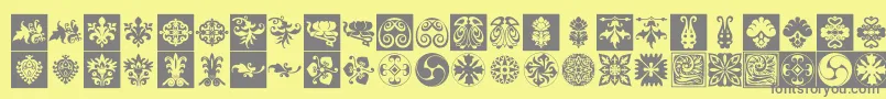 Шрифт Prt Ornament6 – серые шрифты на жёлтом фоне