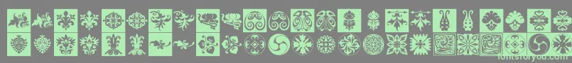 フォントPrt Ornament6 – 灰色の背景に緑のフォント
