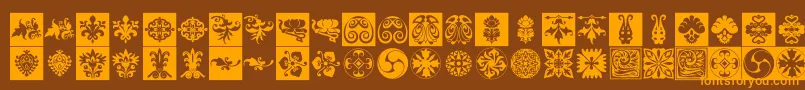 Prt Ornament6 Font – Orange Fonts on Brown Background