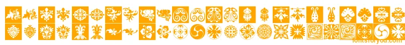 Prt Ornament6 Font – Orange Fonts on White Background