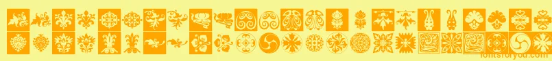 Prt Ornament6 Font – Orange Fonts on Yellow Background