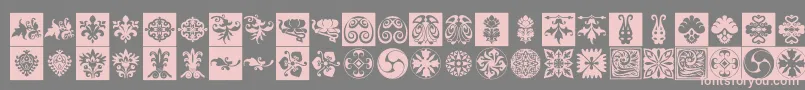 Czcionka Prt Ornament6 – różowe czcionki na szarym tle