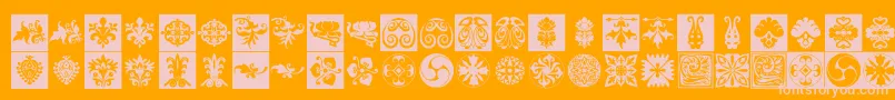 Prt Ornament6-Schriftart – Rosa Schriften auf orangefarbenem Hintergrund